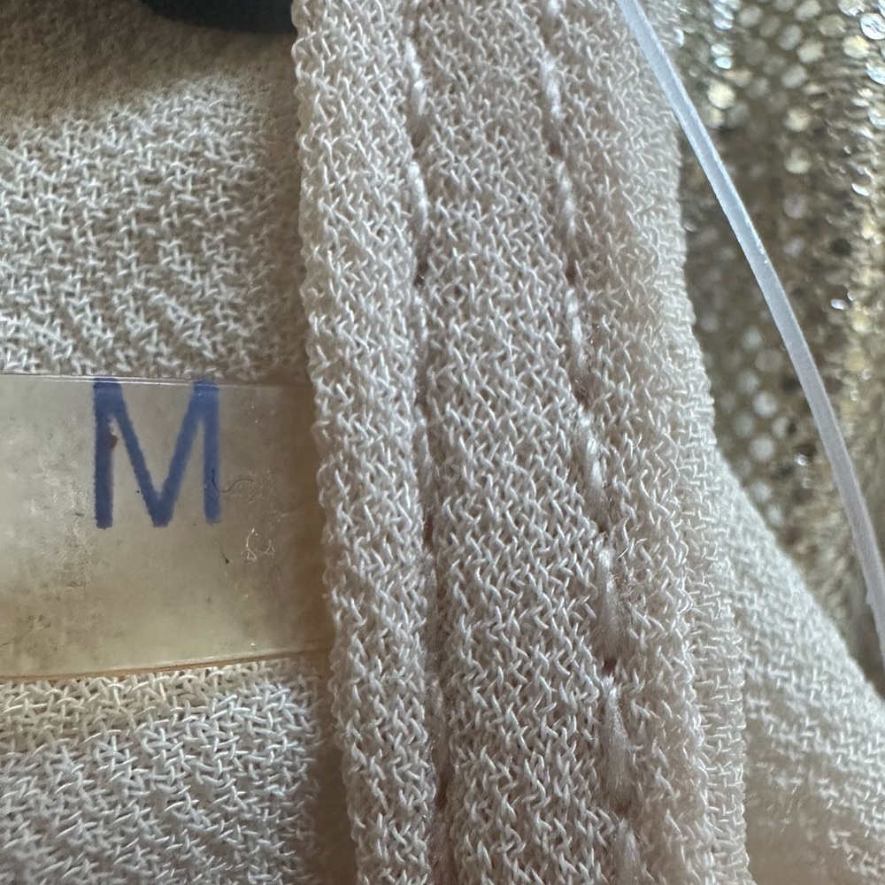 San Joy Cream Asymmetrical Sleeveless Muscle Tee - Picture 6 of 9